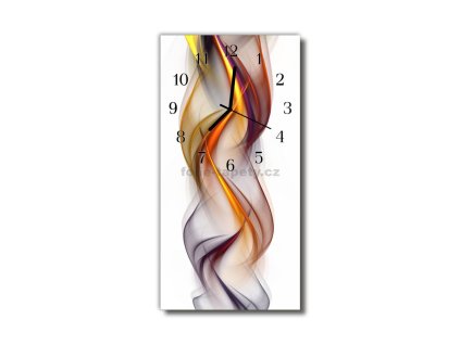 Nástěnné hodiny obrazové na skle - Abstrakt barevný VI