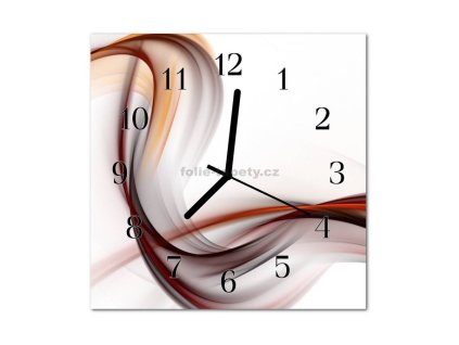 Nástěnné hodiny obrazové na skle - Abstrakt barevný VII