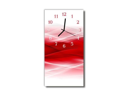 Nástěnné hodiny obrazové na skle - Abstrakt červený I