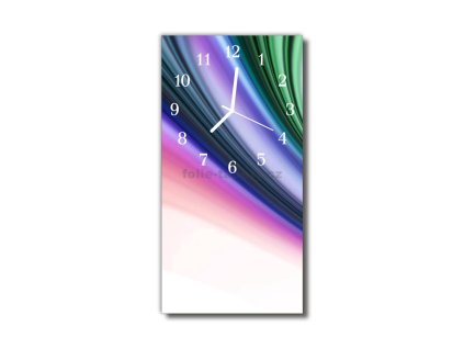 Nástěnné hodiny obrazové na skle - Abstrakt různobarevný