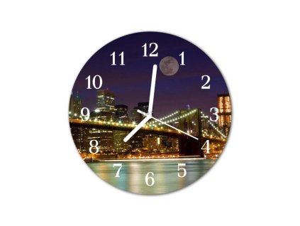 Nástěnné hodiny obrazové na skle - Budovy