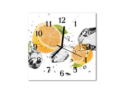 Nástěnné hodiny obrazové na skle - Citron
