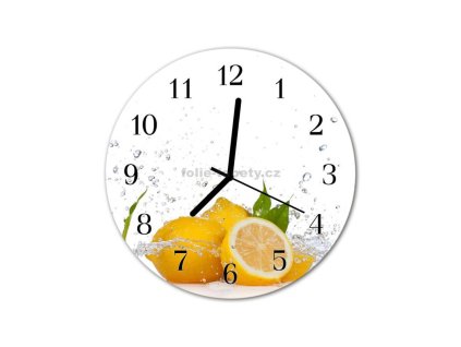 Nástěnné hodiny obrazové na skle - Citrony