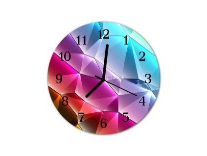 Nástěnné hodiny obrazové na skle - Design barevný I