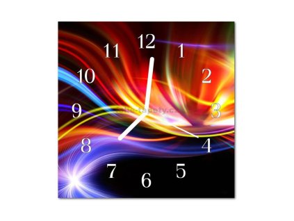 Nástěnné hodiny obrazové na skle - Design barevný III