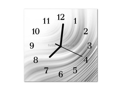 Nástěnné hodiny obrazové na skle - Design bílý