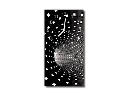 Nástěnné hodiny obrazové na skle - Design černobílý