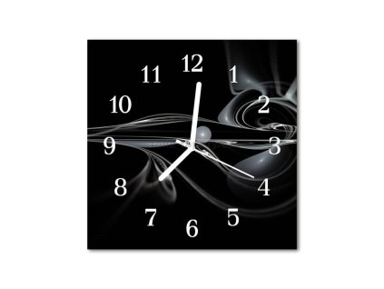 Nástěnné hodiny obrazové na skle - Design černý