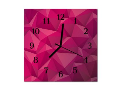 Nástěnné hodiny obrazové na skle - Design růžový
