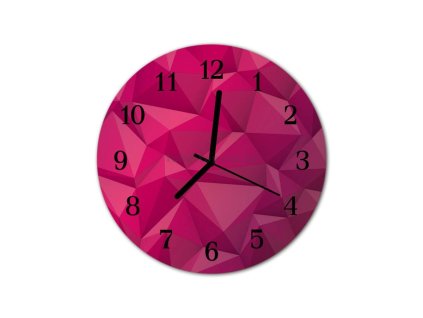 Nástěnné hodiny obrazové na skle - Design růžový