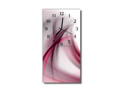 Nástěnné hodiny obrazové na skle - Design růžový II