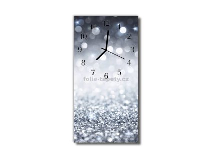 Nástěnné hodiny obrazové na skle - Design stříbrný