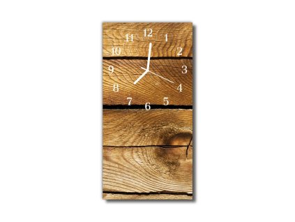 Nástěnné hodiny obrazové na skle - Dřevo světle hnědé