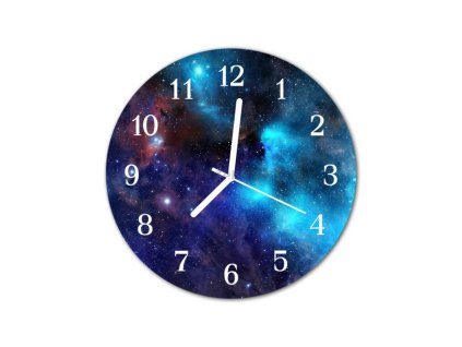 Nástěnné hodiny obrazové na skle - Hvězdné nebe