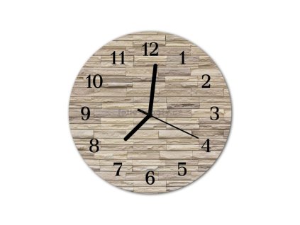 Nástěnné hodiny obrazové na skle - Kámen bílošedý