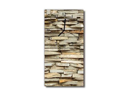 Nástěnné hodiny obrazové na skle - Kámen hnědý