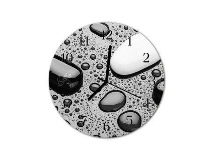 Nástěnné hodiny obrazové na skle - Kapky