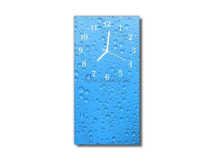 Nástěnné hodiny obrazové na skle - Kapky vody I
