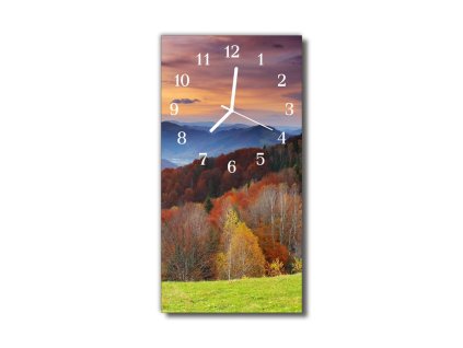 Nástěnné hodiny obrazové na skle - Krajina