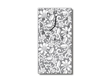 Nástěnné hodiny obrazové na skle - Krajka