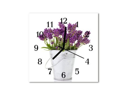 Nástěnné hodiny obrazové na skle - Levandule I