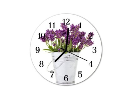 Nástěnné hodiny obrazové na skle - Levandule I