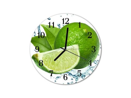 Nástěnné hodiny obrazové na skle - Limetka