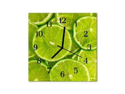 Nástěnné hodiny obrazové na skle - Limetky