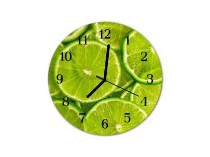 Nástěnné hodiny obrazové na skle - Limetky