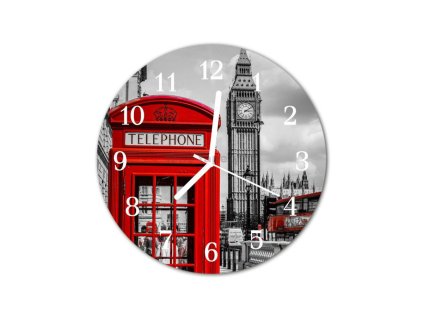 Nástěnné hodiny obrazové na skle - Londýn