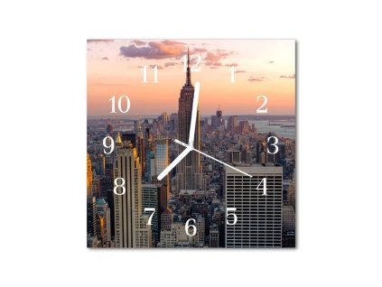 Nástěnné hodiny obrazové na skle - Město
