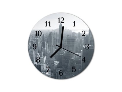 Nástěnné hodiny obrazové na skle - Město II