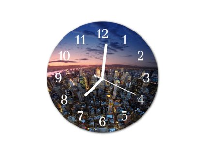 Nástěnné hodiny obrazové na skle - Městské budovy