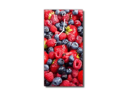 Nástěnné hodiny obrazové na skle - Mix ovoce