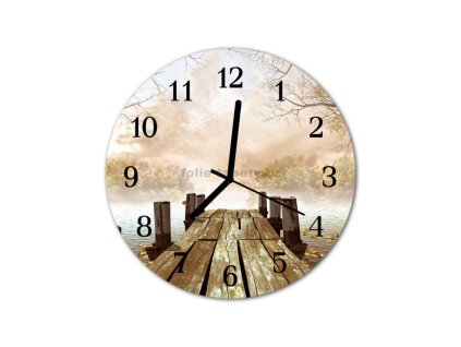 Nástěnné hodiny obrazové na skle - Molo I