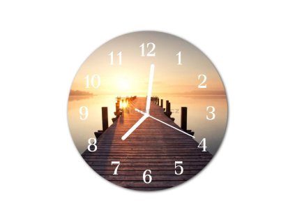 Nástěnné hodiny obrazové na skle - Molo II