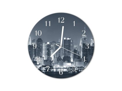 Nástěnné hodiny obrazové na skle - Most do města II