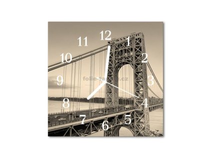 Nástěnné hodiny obrazové na skle - Most I