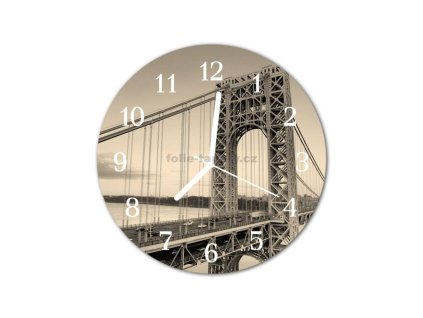 Nástěnné hodiny obrazové na skle - Most I