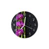 Nástěnné hodiny obrazové na skle - Orchidej fialová I