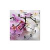 Nástěnné hodiny obrazové na skle - Orchidej růžová a bílá
