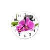 Nástěnné hodiny obrazové na skle - Orchidej růžová III