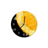 Nástěnné hodiny obrazové na skle - Plátek pomeranče