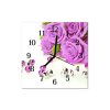 Nástěnné hodiny obrazové na skle - Růže fialová I