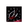 Nástěnné hodiny obrazové na skle - Víno červené