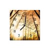 Nástěnné hodiny obrazové na skle - Západ slunce v lese