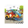 Nástěnné hodiny obrazové na skle dětské - Auto