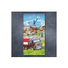 Nástěnné hodiny obrazové na skle dětské - Hasičské auto
