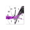Nástěnné hodiny obrazové na skle - Abstrakt fialovočerný II