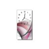 Nástěnné hodiny obrazové na skle - Abstrakt růžovošedý